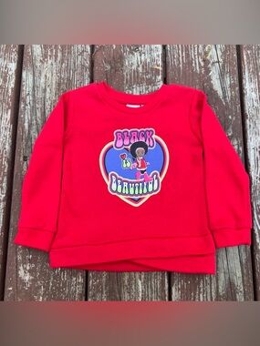 INDENT Toddler Girls Black is Beautiful Red L/S Casual Kidcore Sweatshirt|Sz:18M
